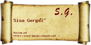 Sisa Gergő névjegykártya